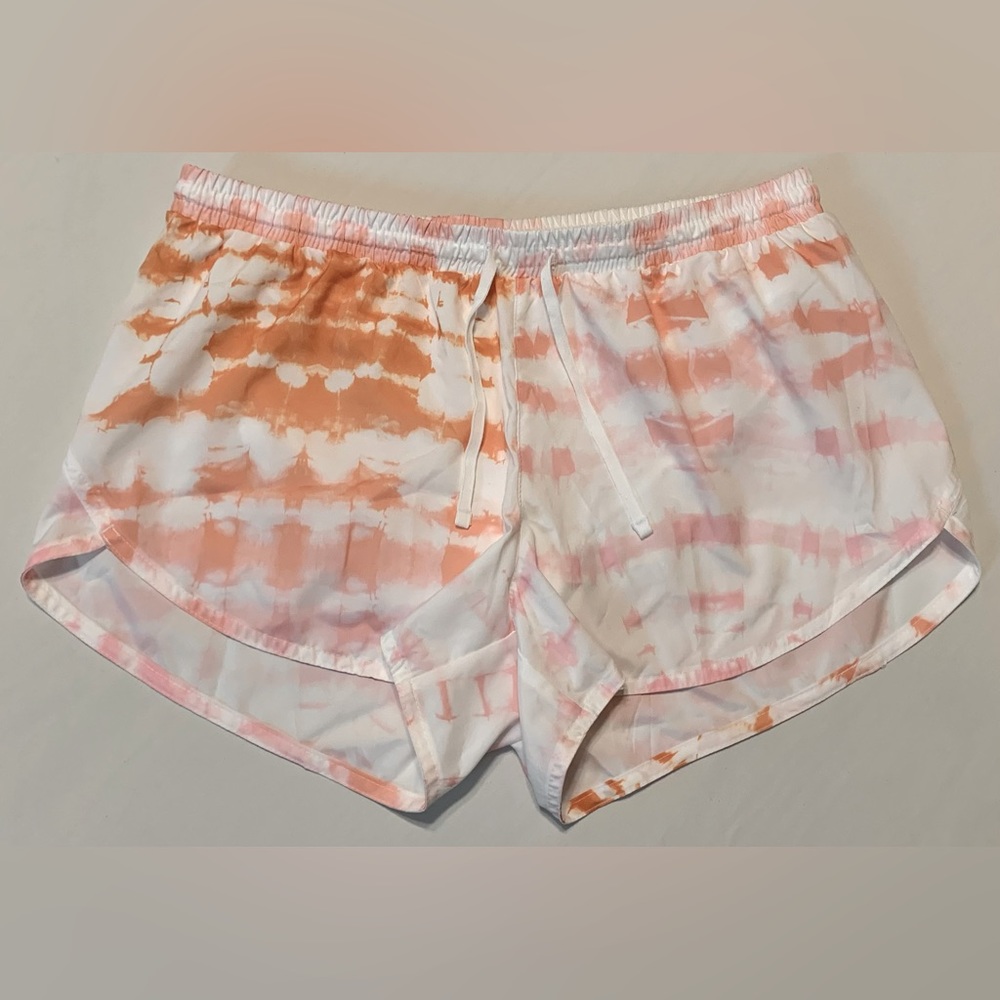Old Navy • NEW • Running Shorts • Size M • White, Orange & Pink Tie Dye
